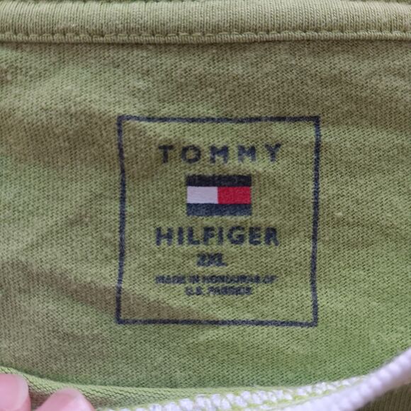 Vintage Tommy Hilfilger Womens Y2K Top Size 2XL Crew Neck Short Sleeve Green - Picture 5 of 7